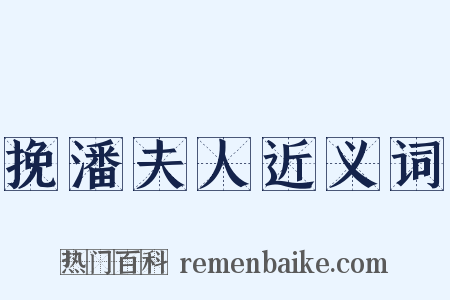 挽潘夫人近义词是什么意思的图片